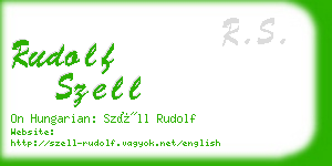 rudolf szell business card